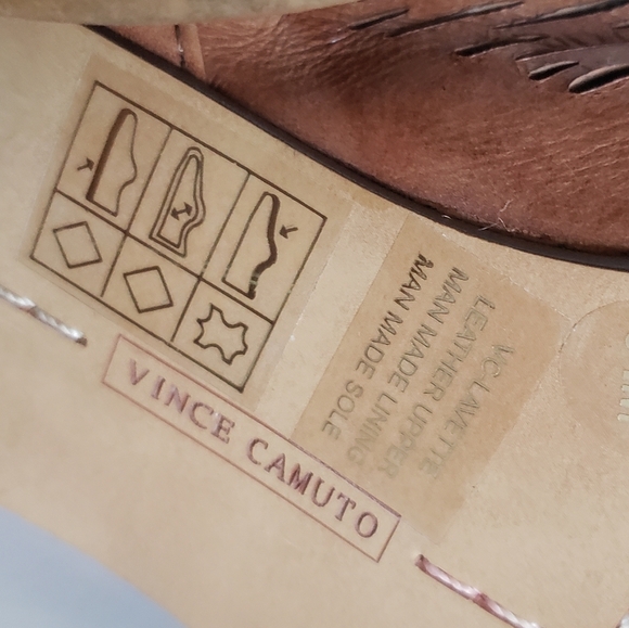 VINCE CAMUTO Shoes Heels Slingback Open Toe Brown Leather Size 8.5M - Picture 11 of 16